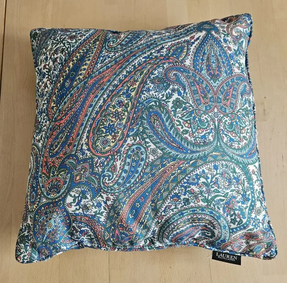 Lauren Ralph Lauren Decorative Blue Paisley Throw Pillow 18